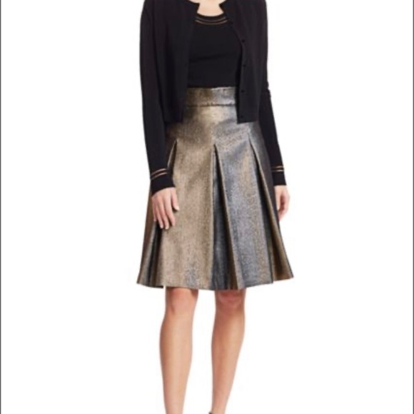 NWOT AKRIS PUNTO Iridescent Lamé Bell Skirt - Picture 10 of 10